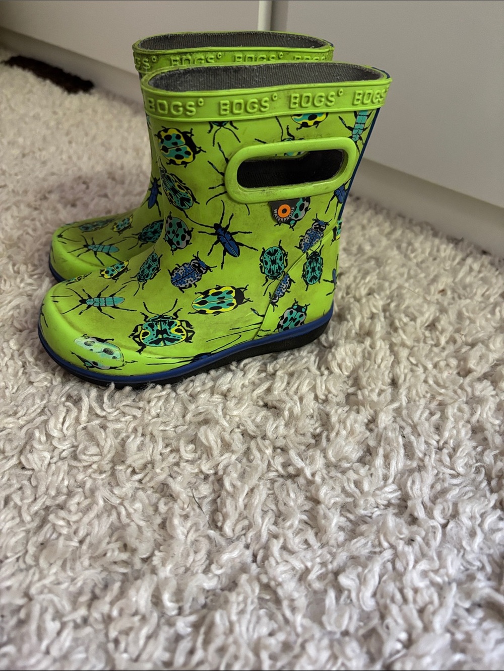 Bogs Kids Neon Lime Bug Waterproof Rain Boots